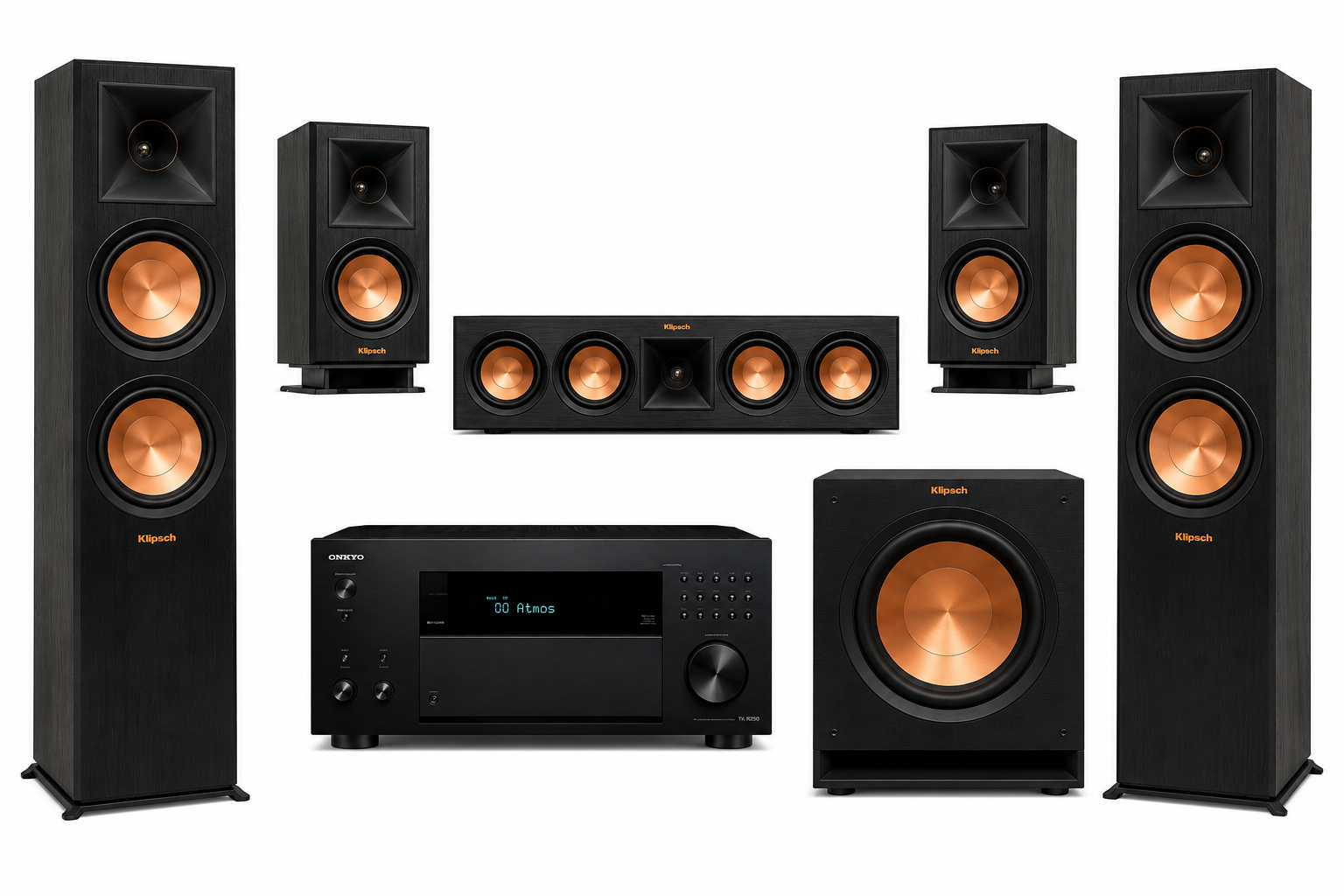 Onkyo TX-RZ50 + Klipsch Seria RP-8000F II + RP-600M II + RP-404C II + SPL-120