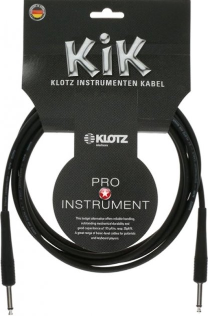 KLOTZ KIK INSTRUMENT CABLE BLACK 4.5 M