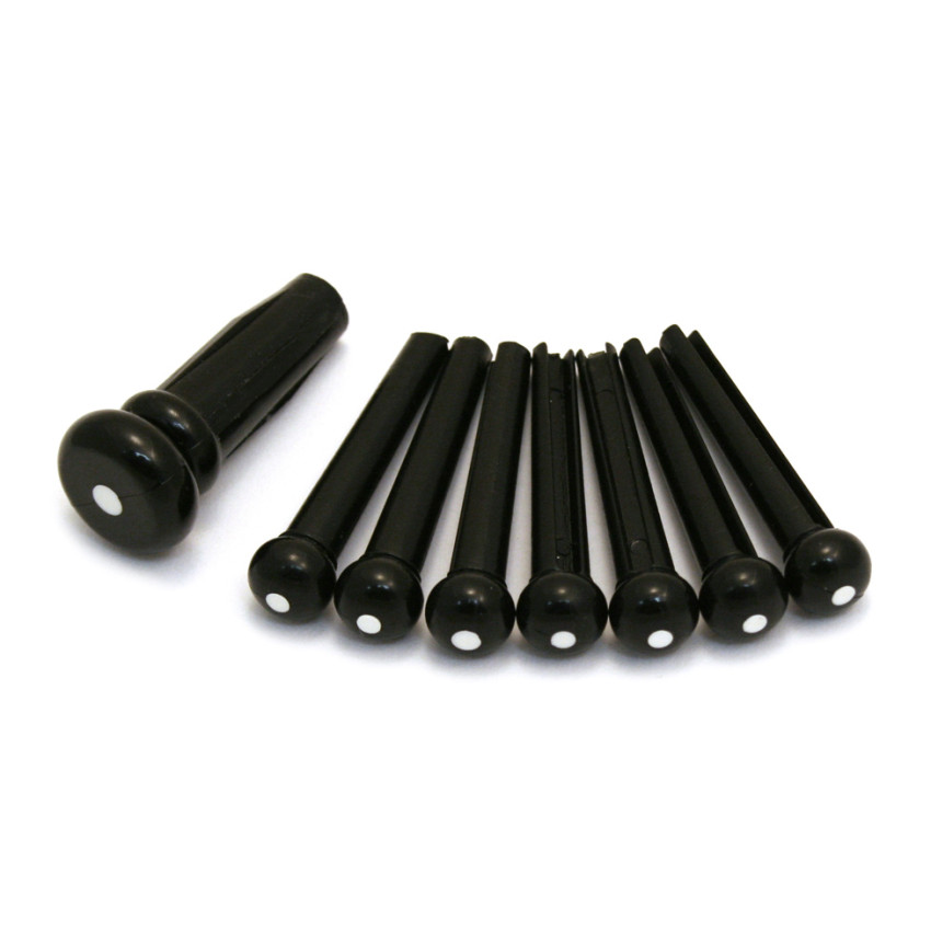 FENDER BRIDGE PIN SET BLACK WITH WHITE DOT