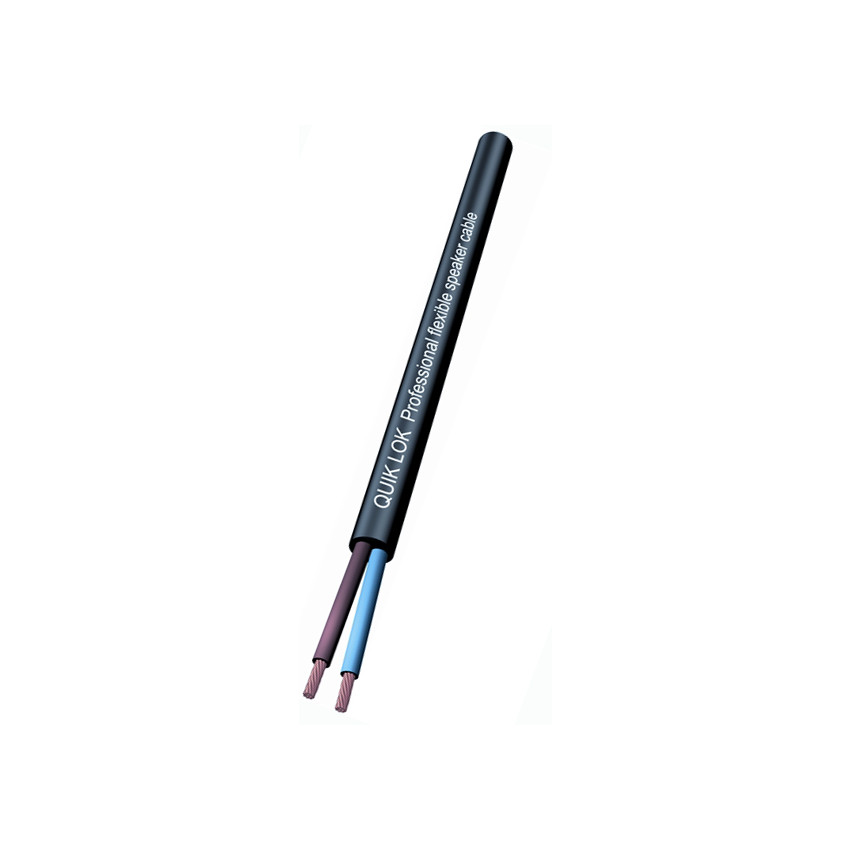 QUIK LOK CA820BK Bulk Speaker Cable (2 x 1.50 mm²) - Black - 100m reel