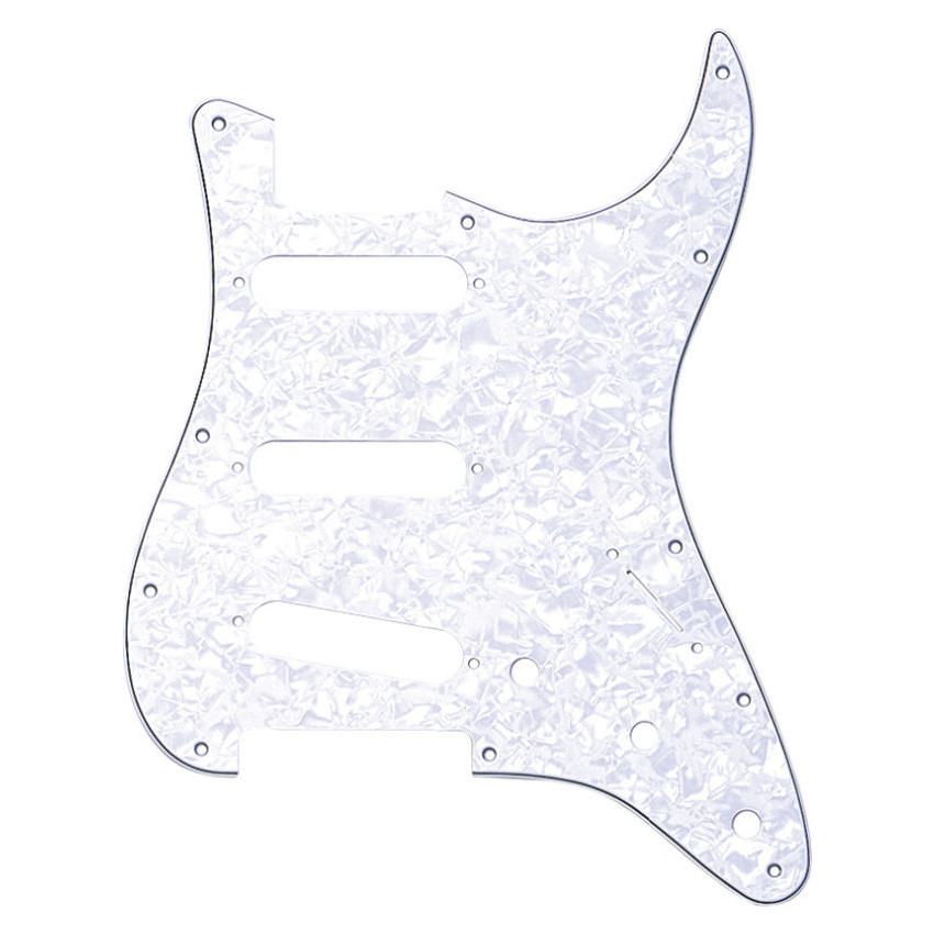 FENDER PICKGUARD STANDARD STRAT H/S/S WHITE PEARL 4 PLY
