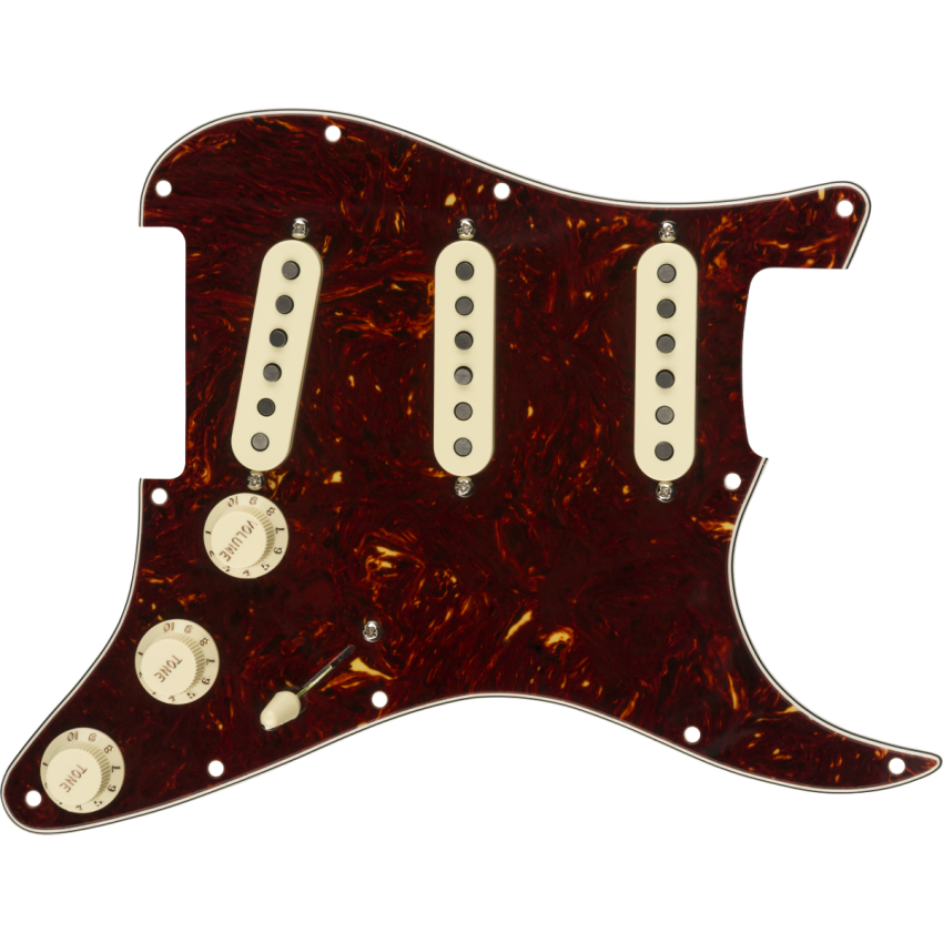 FENDER PRE-WIRED STRAT PICKGUARD TEX-MEX SSS TORTOISE SHELL