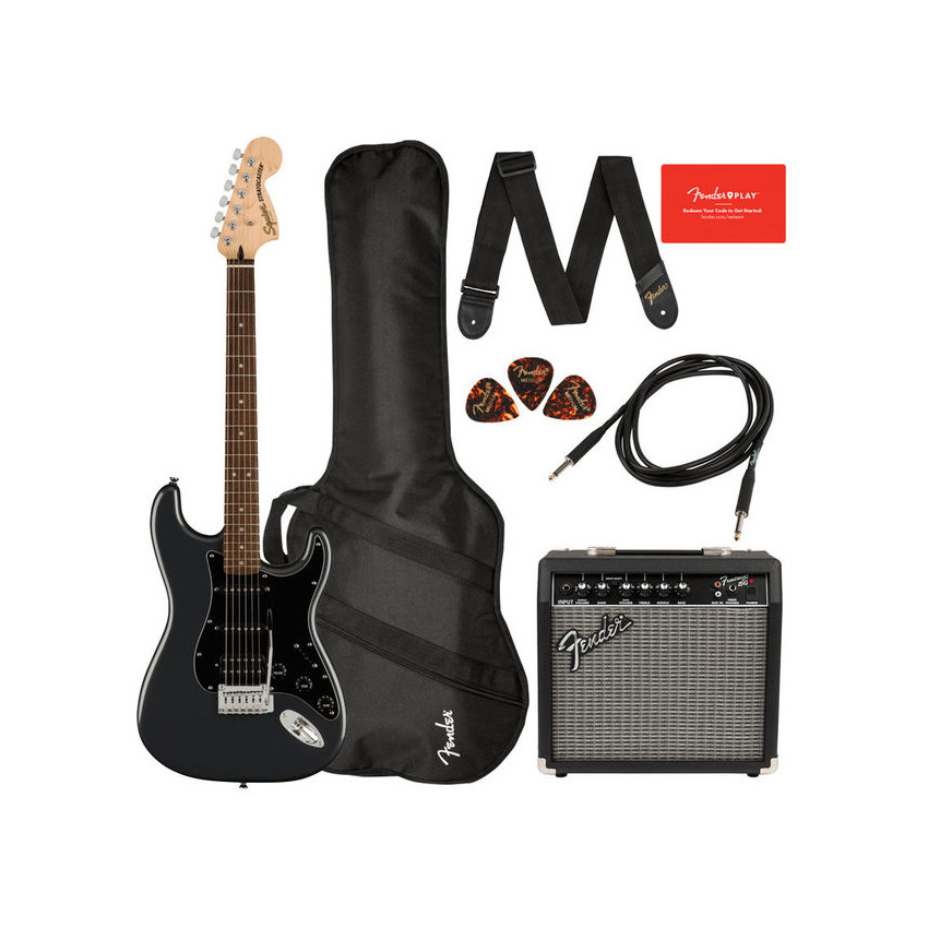 SQUIER by FENDER AFFINITY SERIES STRAT PACK HSS CHARCOAL FROST METALLIC