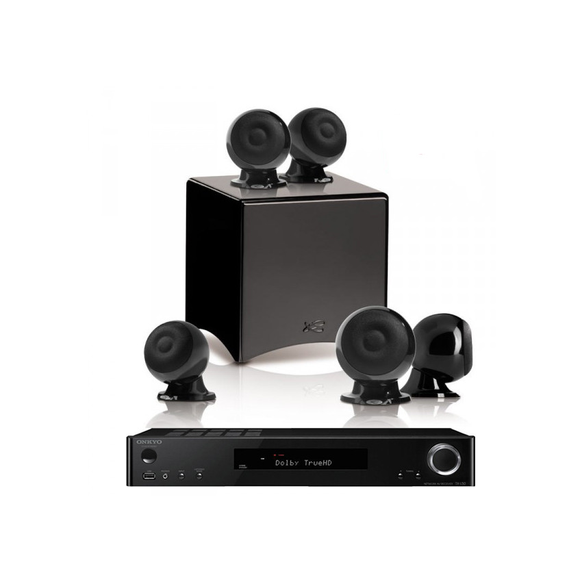 Onkyo TX-L50 Black + set 5.1 Cabasse Eole 3 5.1 System WS Glossy Black