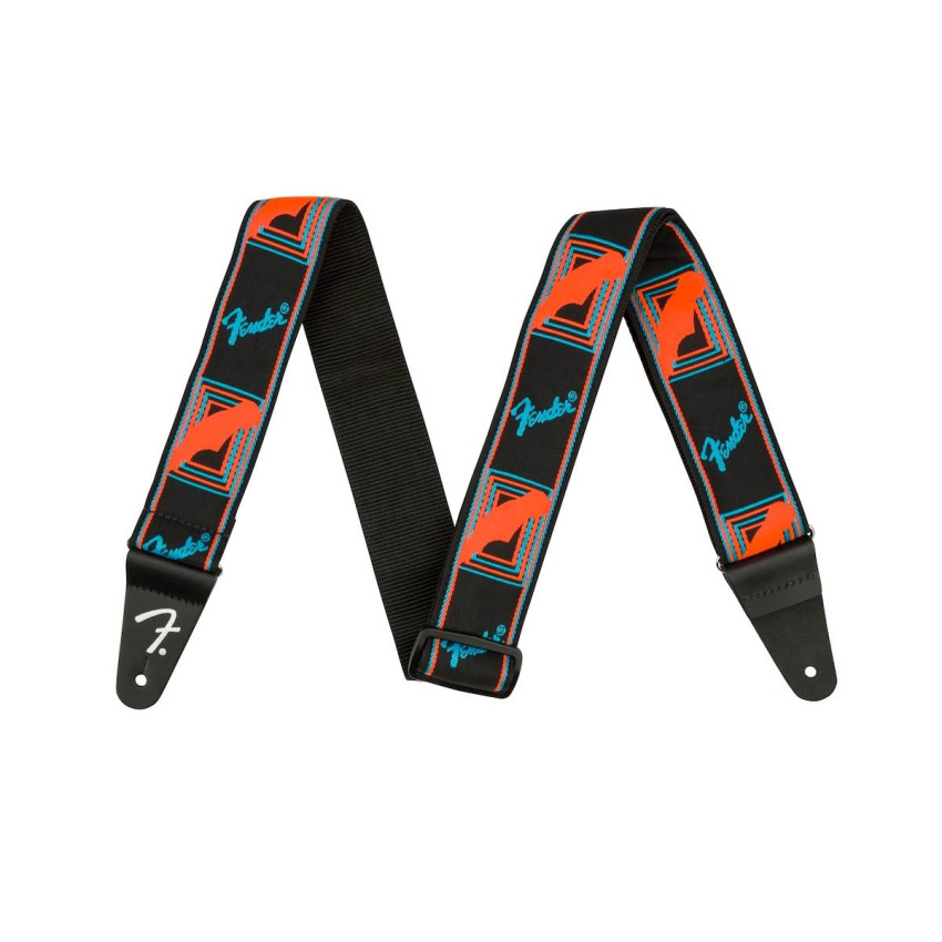 FENDER STRAP NEON MONOGRAMMED BLUE ORANGE