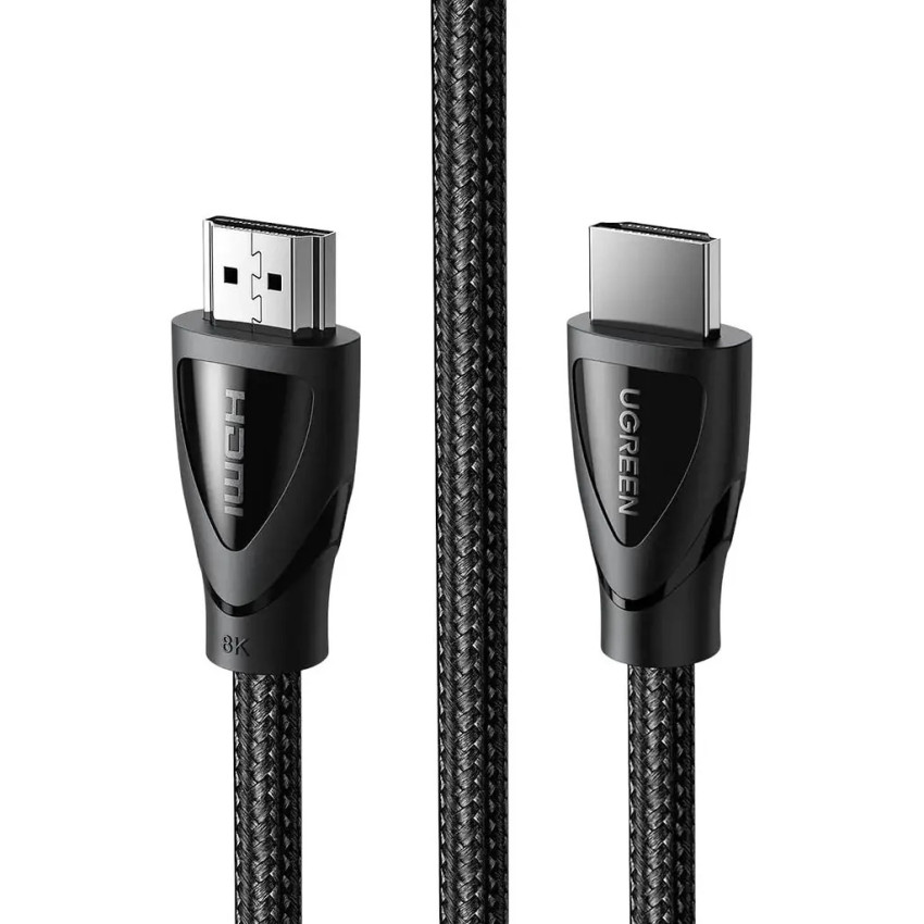 UGREEN HD140 HDMI to HDMI, 2 m, v2.1 UltraHD 8K-3D Braided Nylon Black 80403