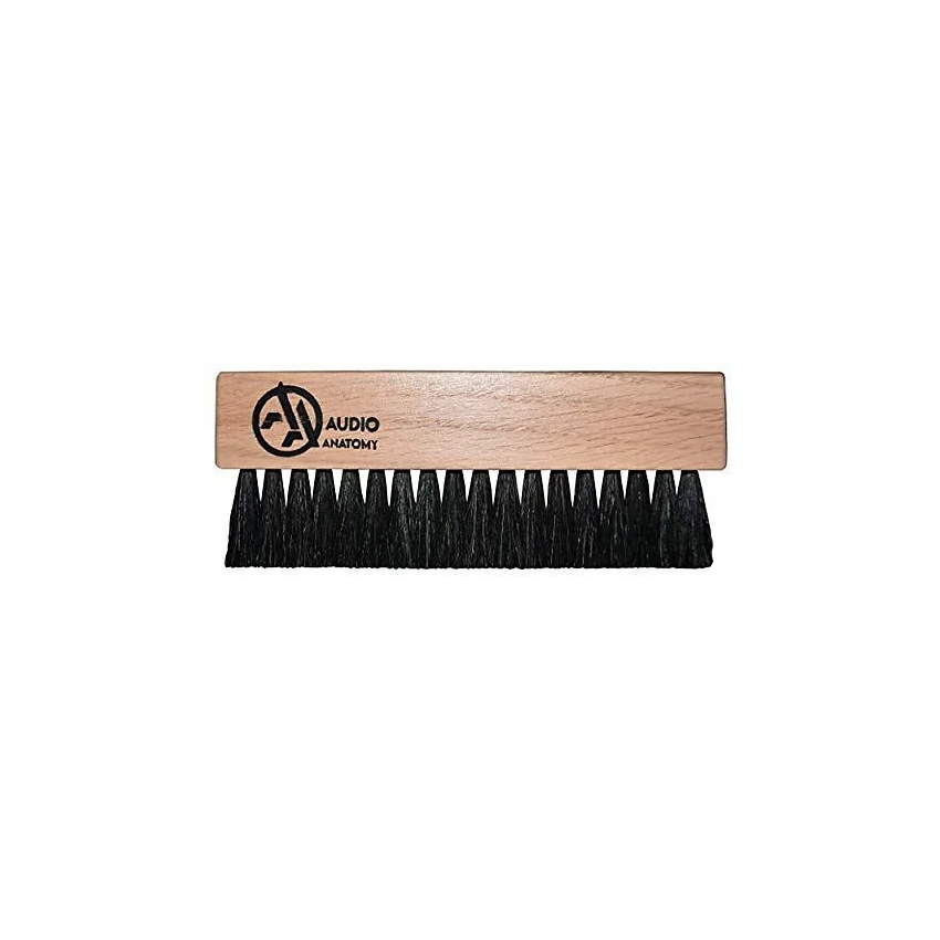 Audio Anatomy Oak Wood Brush Natura With Antistatic Goat And Nylon Fiber - Deluxe Dry & Wet Cleaning