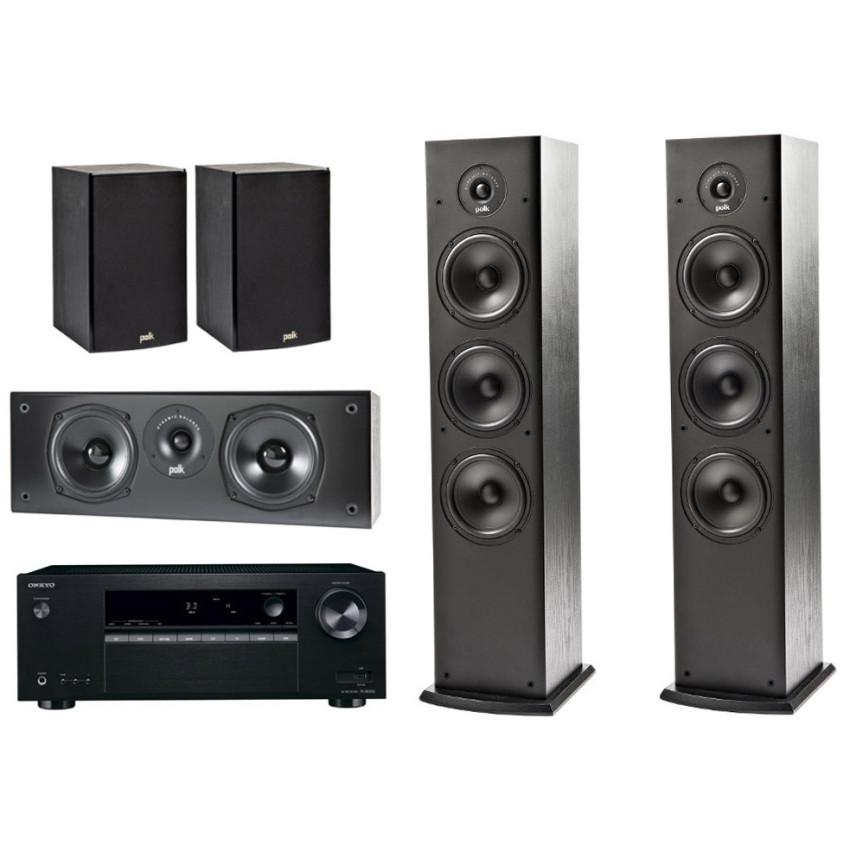 Polk Audio Set 5.0 Polk Audio T50 / T15 / T30 Black + AV Onkyo TX-SR252 Black