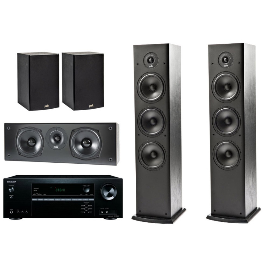 Polk Audio Set 5.0 Polk Audio T50 / T15 / T30 Black + AV Onkyo TX-NR474 Black