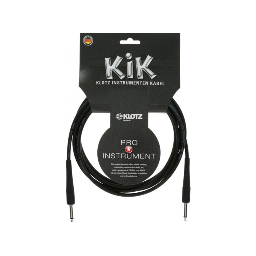 KLOTZ KIK INSTRUMENT CABLE BLACK 4.5 M