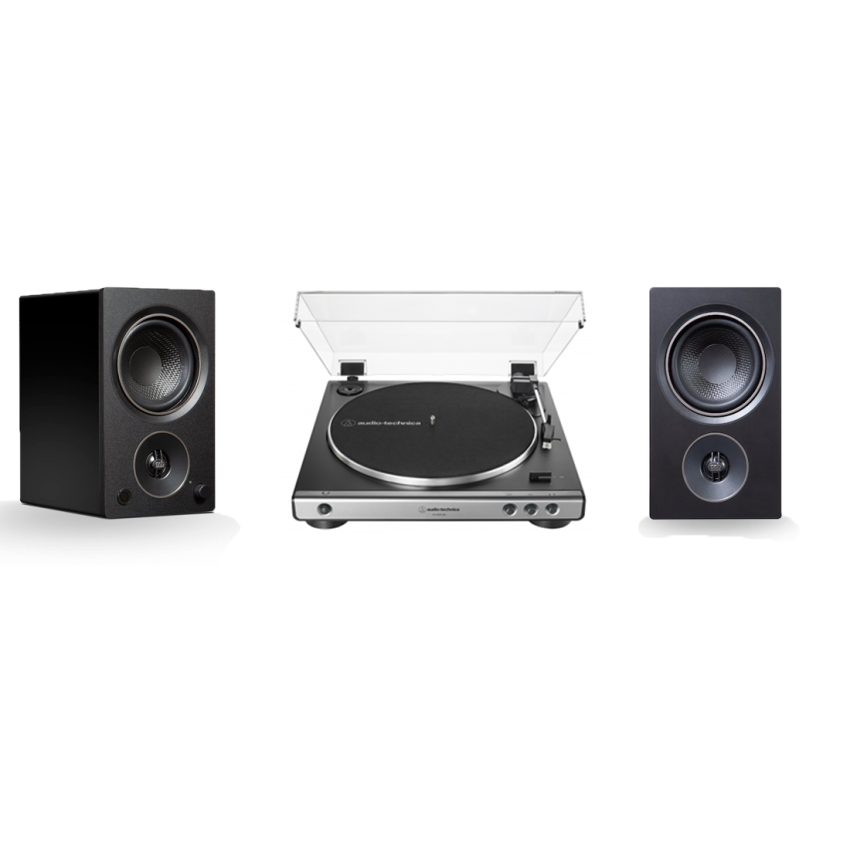 Audio-Technica AT-LP60XUSBGM + PSB Alpha AM3 Black