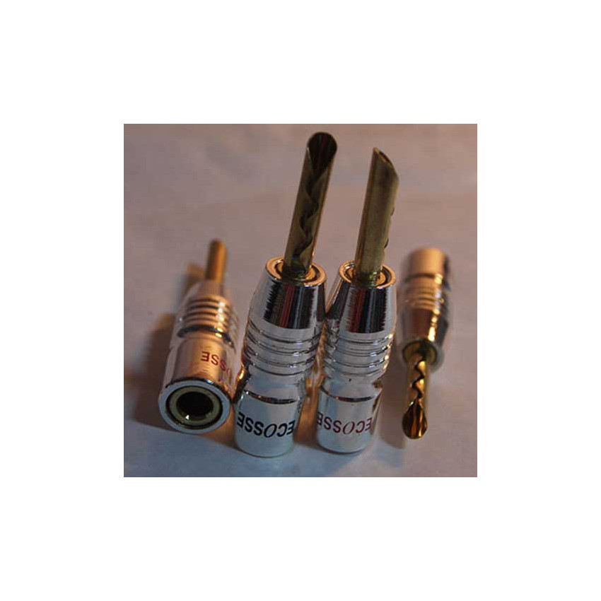 Ecosse Bananas 4mm Beryllium gold plat Set - 4