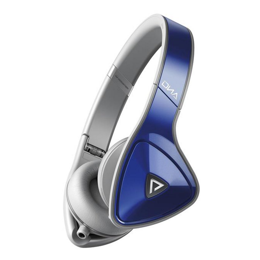 Monster DNA Neon On-Ear Headphones Cobalt Blue Over Light Grey