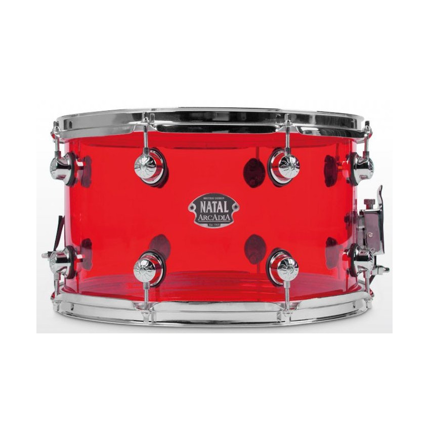 NATAL DRUMS ARCADIA ACRYLIC SNARE DRUM TRANSPARENT RED