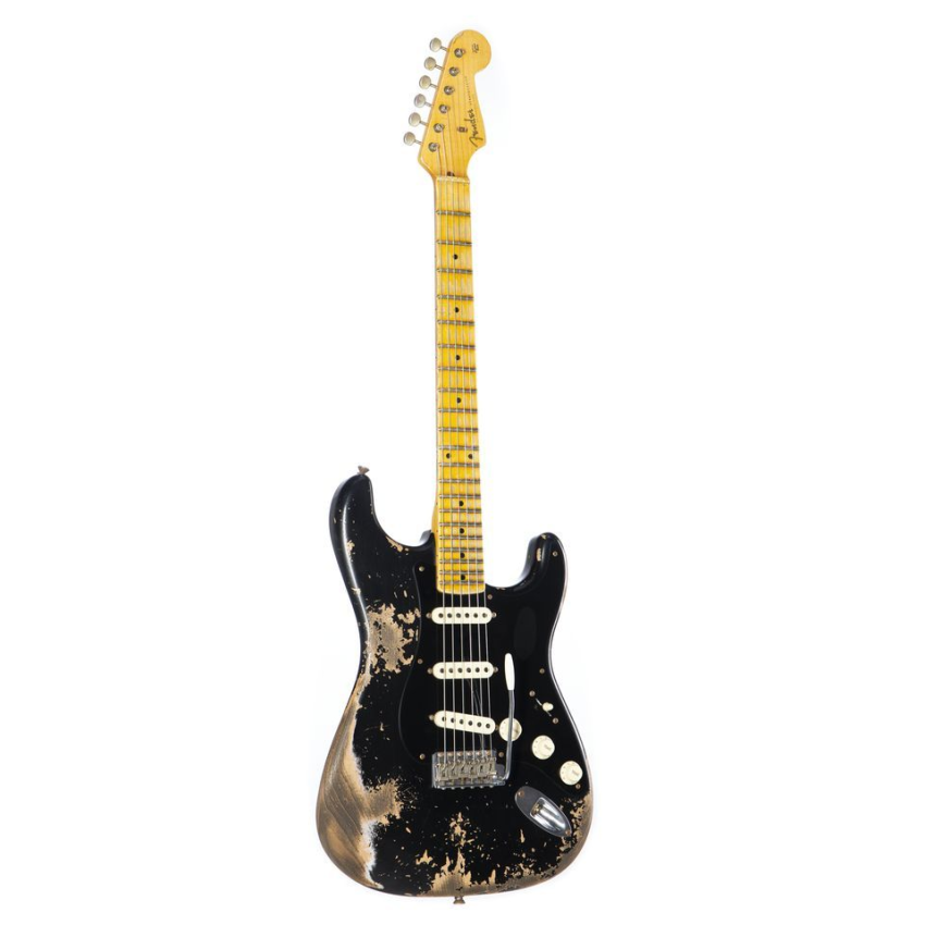 FENDER CUSTOM SHOP LIMITED EDITION POBLANO STRATOCASTER SUPER HEAVY RELIC AGED BLACK