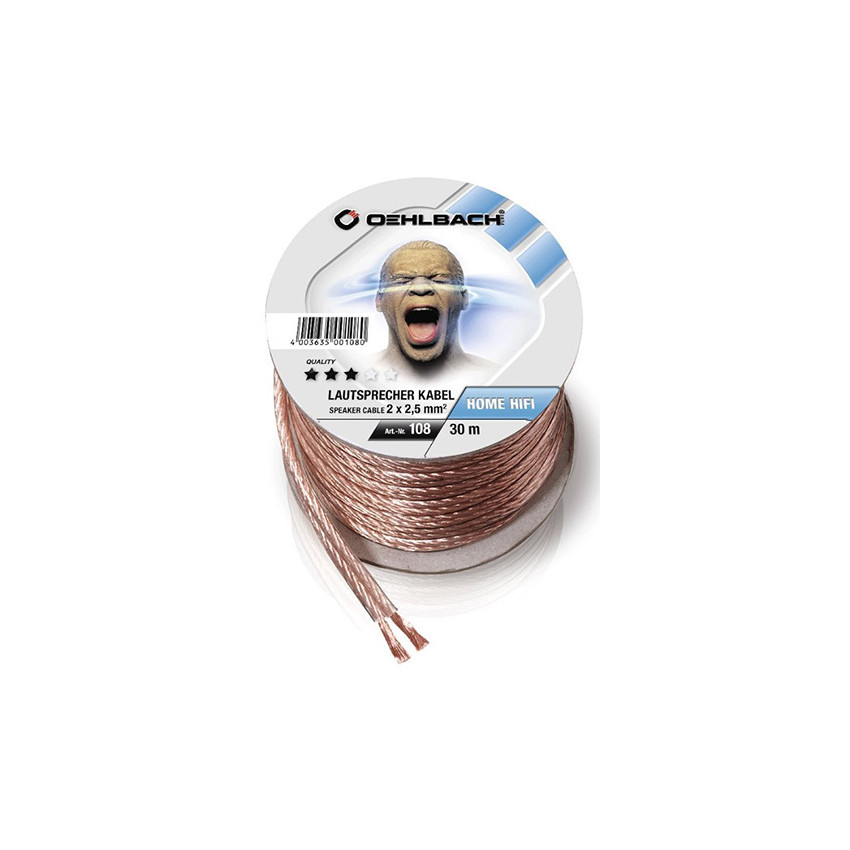 OEHLBACH 108 Speaker Cable 2x2,50mm clear spool, 30 м