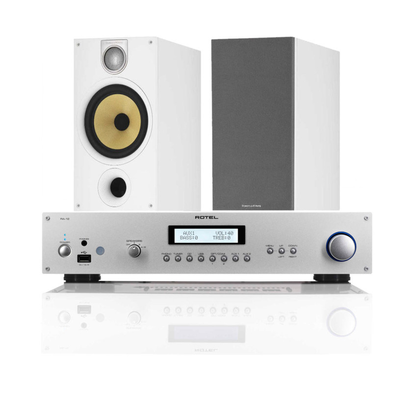 Bowers & Wilkins 685 S2 White + Rotel A-12 Silver