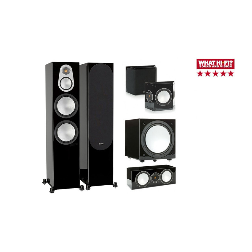 Monitor Audio Silver 500/FX/centre150/W12 Black High Gloss