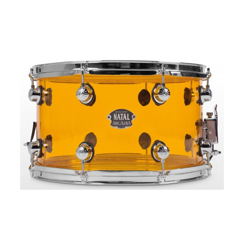 NATAL DRUMS ARCADIA ACRYLIC SNARE DRUM TRANSPARENT ORANGE