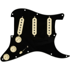 FENDER PRE-WIRED STRAT PICKGUARD CUSTOM SHOP FAT 50'S SSS BLACK
