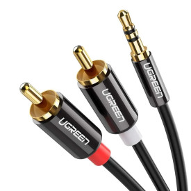 UGREEN AV116 3.5 mm to 2RCA Audio Cable, 2 m Black 10584