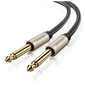 UGREEN AV128 6 3 mm to 6 3 mm Audio Cable Braided, 2 m Gray 10638