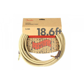 FENDER 18.6' ANGLED FESTIVAL INSTRUMENT CABLE PURE HEMP NATURAL