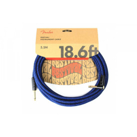 FENDER 18.6' ANGLED FESTIVAL INSTRUMENT CABLE PURE HEMP BLUE DREAM