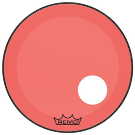 REMO POWERSTROKE3 22" COLORTONE RED WITH 5" OFFSET HOLE