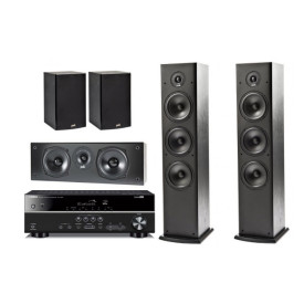 Polk Audio Set 5.0 Polk Audio T50 / T15 / T30 Black + AV Yamaha RX-V383