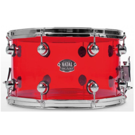 NATAL DRUMS ARCADIA ACRYLIC SNARE DRUM TRANSPARENT RED