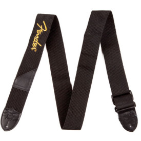 FENDER STRAP 2 BLACK YELLOW LOGO