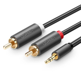 UGREEN AV102 3.5 mm to 2RCA Audio Cable, 1 m Gray 10772
