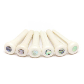 GRAPH TECH TUSQ Bridge Pins 4mm White / Paua Dot (6 Pcs)