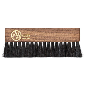 Audio Anatomy Walnut Wood Brush With Antistatic Goat And Nylon Fiber - Deluxe Dry & Wet Cleaning