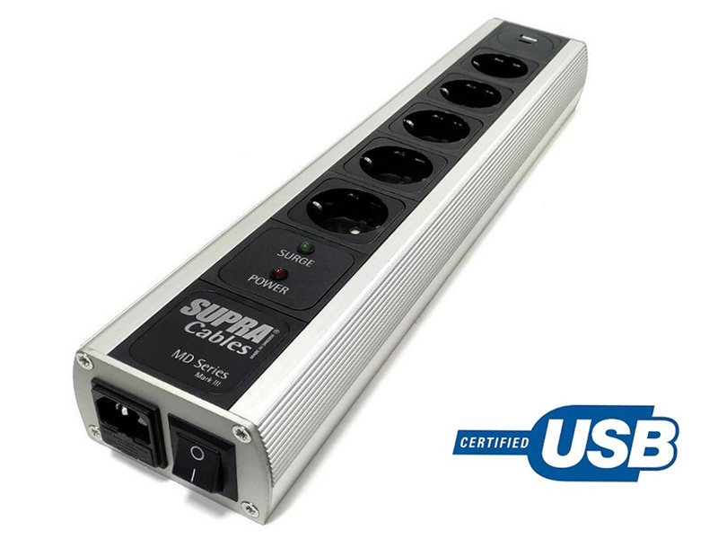 Supra MAINS BLOCK MD05-EU/SP USB-A/C ONOFF
