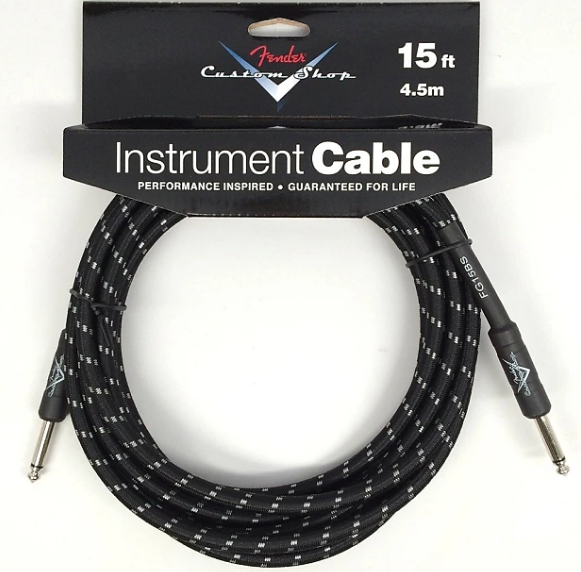 FENDER CUSTOM SHOP CABLE 15' BLACK TWEED