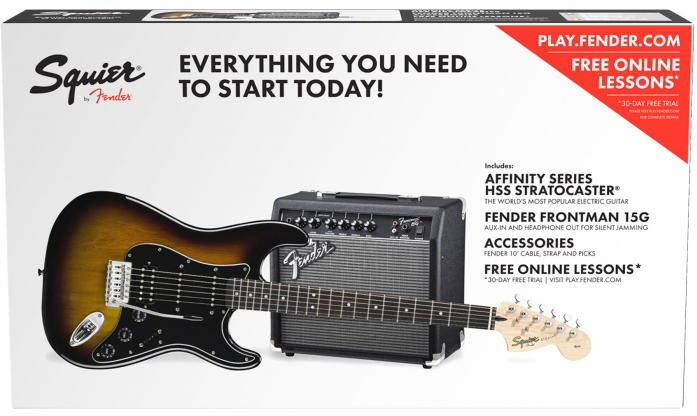 SQUIER by FENDER STRAT PACK BROWN SUNBURST