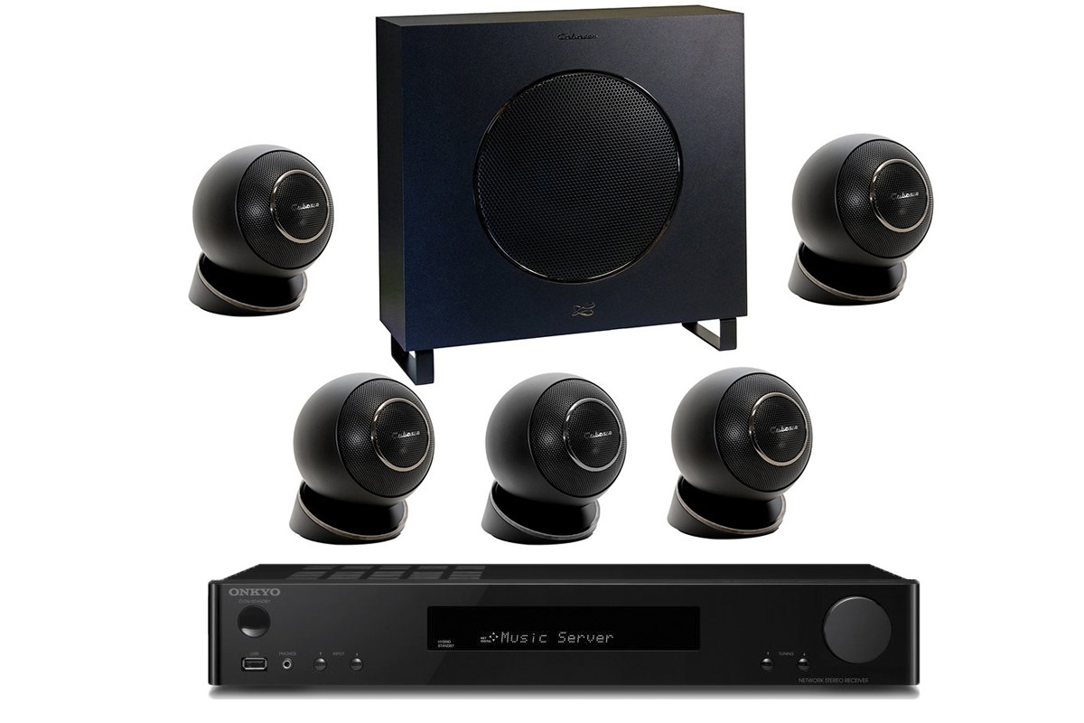 Onkyo TX-L50 Black + set 5.1 Cabasse Eole 4 5.1 System WS Glossy Black