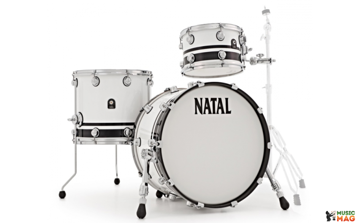 NATAL DRUMS CAFE RACER PIANO WHITE BLACK SPARKLE DOUBLE SPLIT