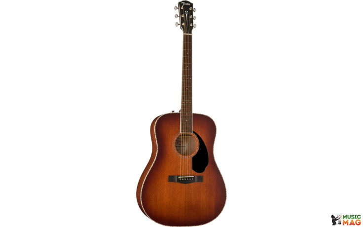 FENDER PD-220E DREADNOUGHT ALL MAHOGANY WITH CASE AGED COGNAC BURST