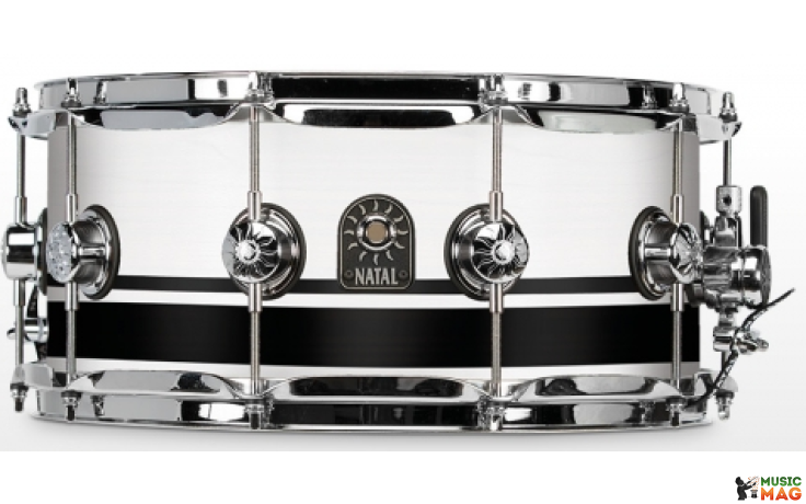 NATAL DRUMS CAFE RACER SNARE 14x6.5 PIANO WHITE BLACK SPARKLE DOUBLE SPLIT