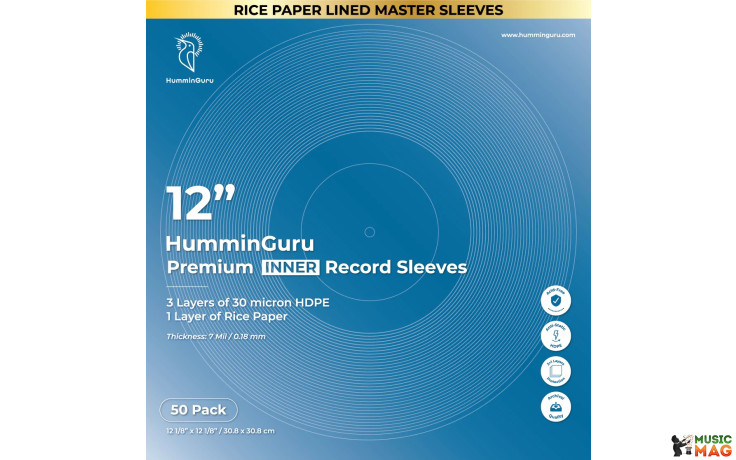 HumminGuru 12" Premium Inner Record Sleeves (50 Pack)