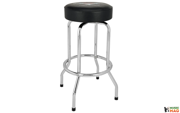 FENDER 30" CUSTOM SHOP CHEVRON LOGO BARSTOOL, BLACK/CHROME