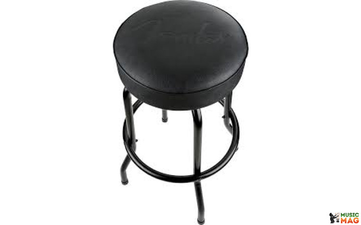 FENDER 30" EMBOSSED BLACK LOGO BARSTOOL, BLACK