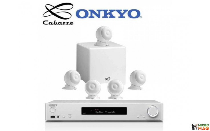 Onkyo TX-L50 White + set 5.1 Cabasse Eole 3 5.1 System WS Glossy White