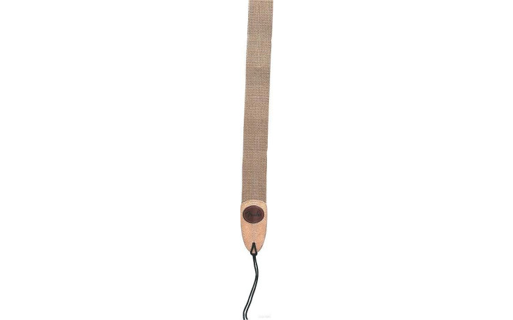 FENDER GUITAR STRAP COTTON LEATHER OVAL W LOGO TAN