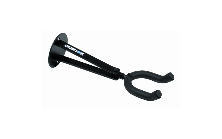 QUIK LOK GS454 Long guitar wall hanger w/double braced arms - Black