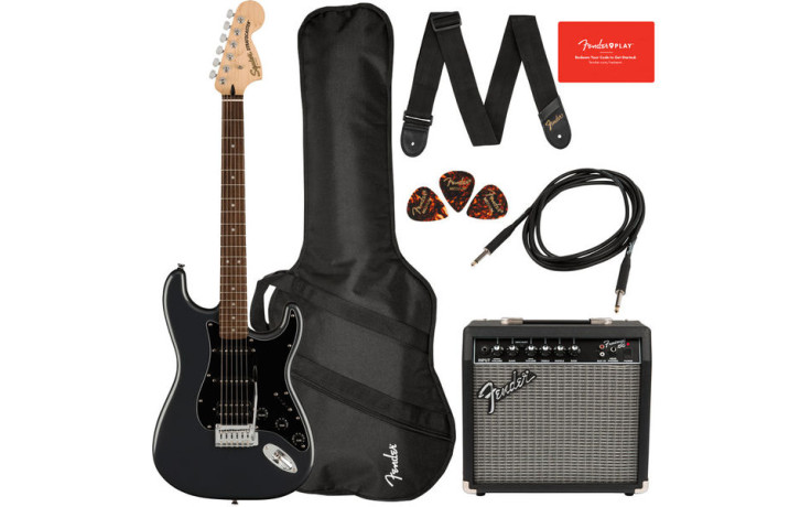 SQUIER by FENDER AFFINITY SERIES STRAT PACK HSS CHARCOAL FROST METALLIC