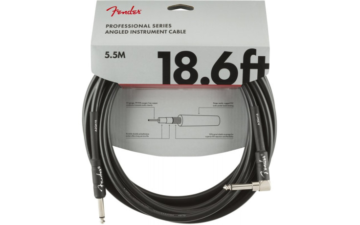 FENDER CABLE PROFESSIONAL SERIES 18.6' ANGLED BLACK